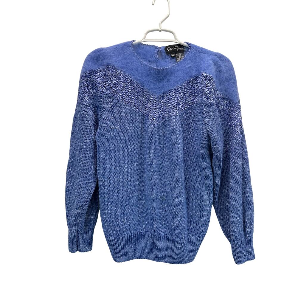 Christine Phillipe Vintage Angora Purple Metallic Sweater Med